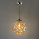 A vintage-style glass pendant light with gold wire and a built-in LED filament-style bulb nz