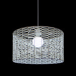 A white lamp shade made of synthetic leather with a geometric pattern nz