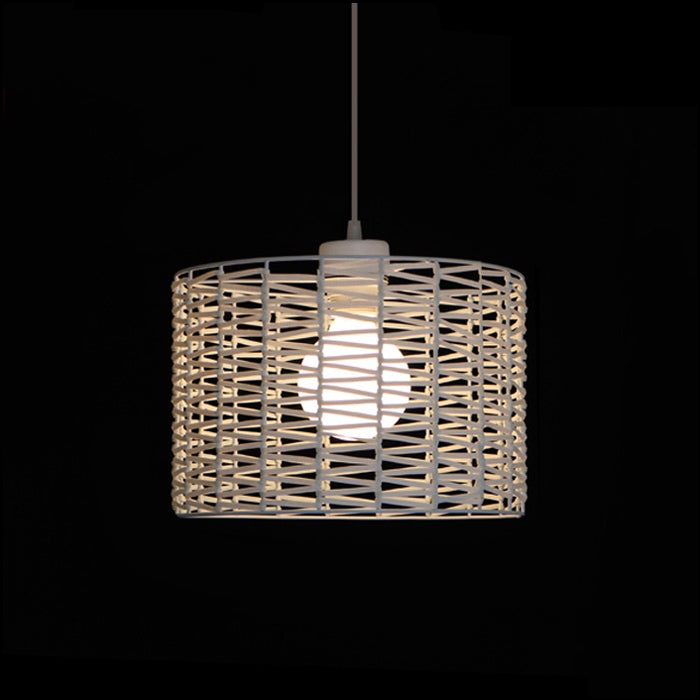 A white lampshade made of synthetic leather pendant light nz