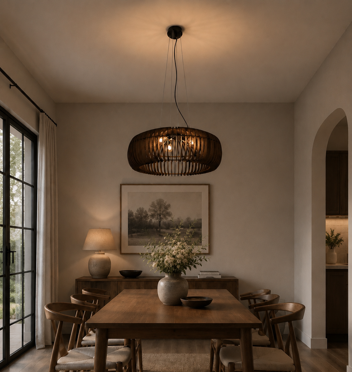 Pendant light Dark natural wood01-800 co