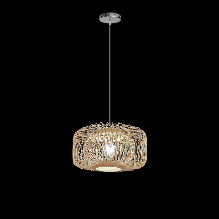 real wood slatted pendant light for restaurant interior nz