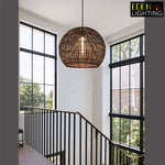 wooden cage pendant light for stairwell nz