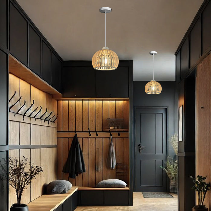 wooden pendant light for coastal style hallway nz