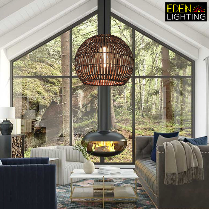 wooden rattan pendant light for coastal style living room nz