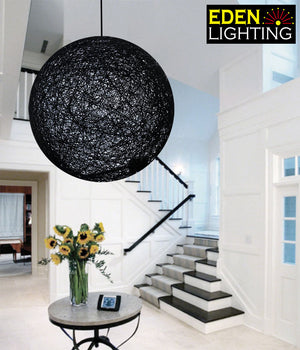 9157 400mm Black Bloom lamp shade with pendant