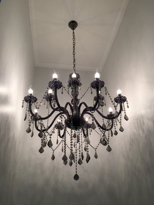 9196-12P-Z  Black Marquis chandelier