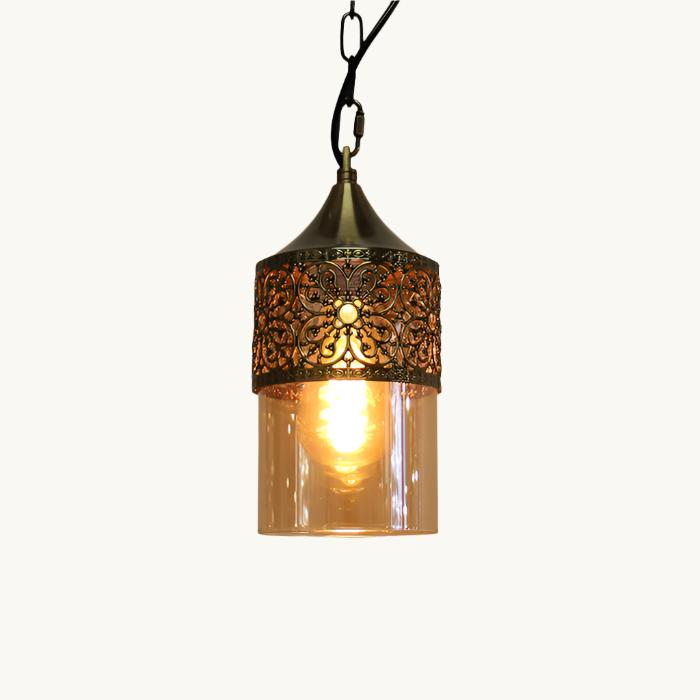 Pendant light Amber glass Brass color 9510-1P