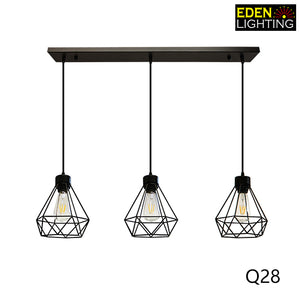 Bar with 3*E27 BK pendant light