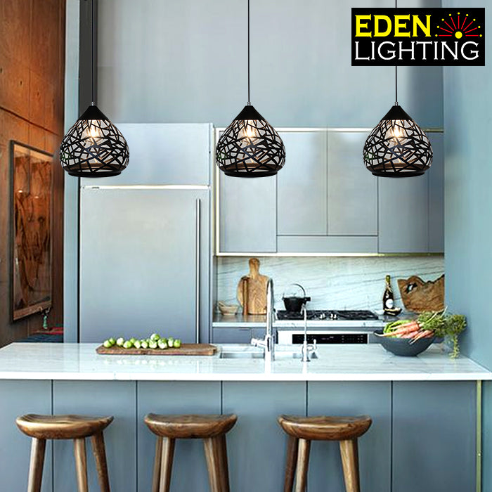 modern design pendant light above kitchen island - eden lighting NZ