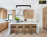 designer pendant light above kitchen bar - eden lighting NZ