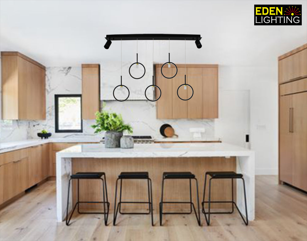 designer pendant light above kitchen bar - eden lighting NZ
