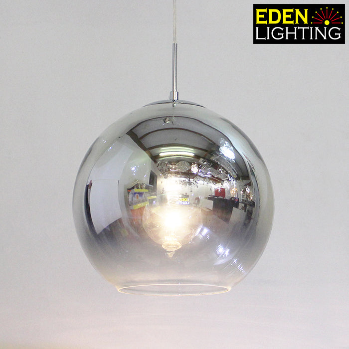 Vintage-style glass pendant light with mirror-reflective glass finish nz