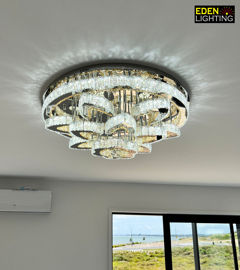 contemporary crystal ring light for modern home nz