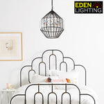 modern crystal iron balck pendant light for bedroom auckland