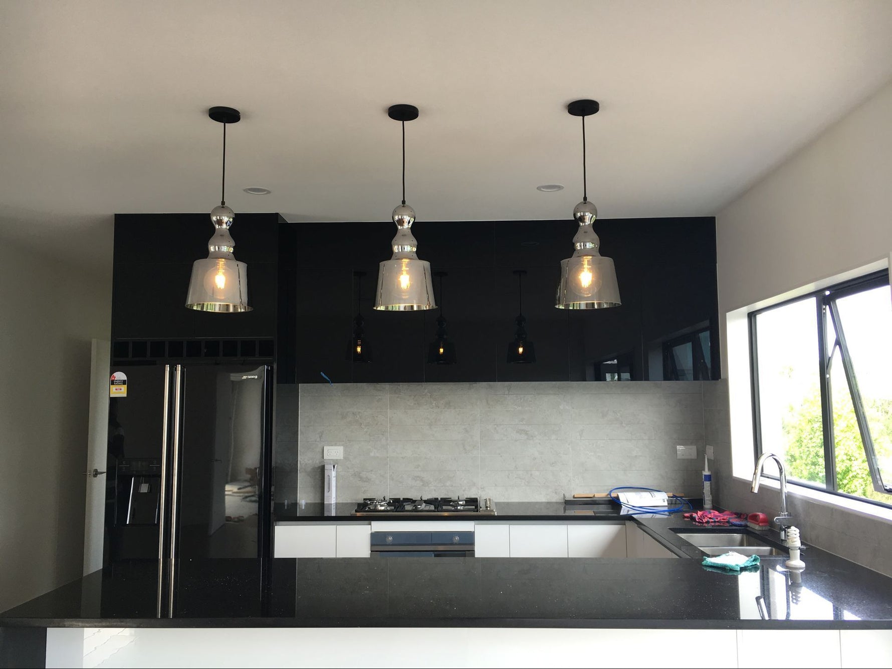 kitchen glass pendant light for island NZ