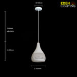 white iron Pendant light size auckland