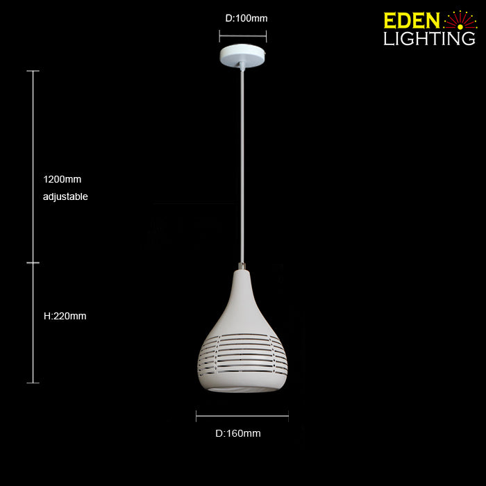 white iron Pendant light size auckland